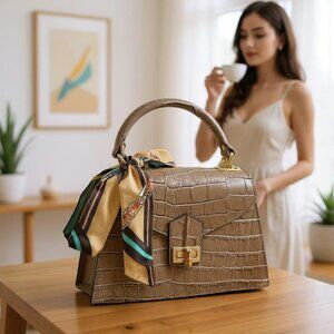 Women’s Handbag Designer Italian Leather – Nala Gray